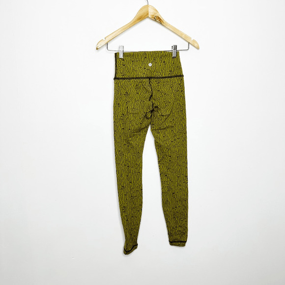 Lululemon Wunder Under High-Rise Tight 28" Luxtreme Jacquard Dark Olive SIZE 4 - Picture 5 of 6